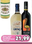 Graca White/Red/Obikwa Sauvignon Blanc-750ml Each
