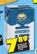 Crystal Valley UHT Long Life Milk Assorted-1Ltr Each