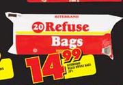 Ritebrand Black Refuse Bags On Roll-20's
