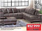 Gibralta 2 Piece Corner Leather Uppers Lounge Suite