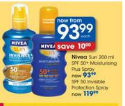 Nivea Sun SPF 50 Invisible Protection Spray