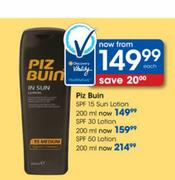 Piz Buin SPF 50 Sun Lotion-200ml