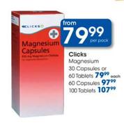 Clicks Magnesium Capsules-60 per pack