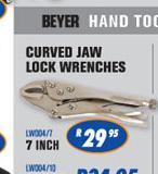 Beyer Curved Jaw Lock Wrenches-7 Inch