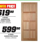 8 Panel Hard Wood Door-813x2032mm
