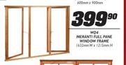 Meranti Full Pane Window Frame (WD4)-1632mm(w)x1215mm(h)