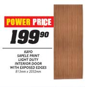 Kayo Sapele Print Light Duty Interior Door With Exposed Edges-813mmx2032mm