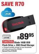 Sandisk Blade 16GB USB Flash Drive + 2GB Cloud Storage