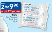 Clicks Baby Aqueous Cream Bar-2x100g
