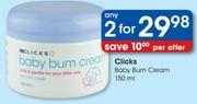 Clicks Baby Bum Cream-2x150ml