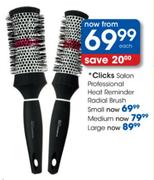 Clicks Salon Professional Heat Reminder Radial Brush Large-Each