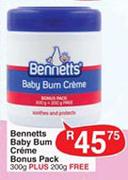 Bennetts Baby Bum Creme Bonus Pack-300g Plus 200g Free