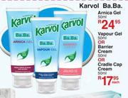Karvol Ba.Ba. Vapour Gel/Barrier Cream/Cradle Cap Cream-50ml Each