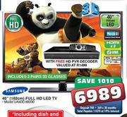 Samsung 40" 102cm Full HD 3D LED TV(UA40EH6030)