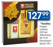 Yardley English Leather Gift Set: Aftershave & Deodorant Spray-50ml/125ml Per Set