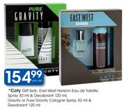Coty Gravity Or Pure Gravity Cologne Spray & Deodorant-30ml/120ml Per Set 