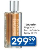  Lacoste Elegance Eau De Toilette Spray-50ml Each