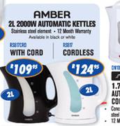 Amber 2000W Automatic Cordless Kettles - 2 Ltr