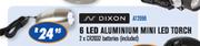 Dixon 6 LED Aluminium Mini LED Torch With 2 CR2032 Batteries