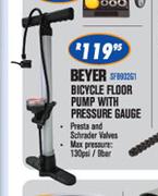 Beyer Bicycle Floor Pump With pressure Guage
