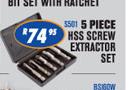 Beyer 5 Piece HSS Screw Extractor Set