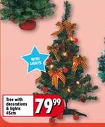 Tree With Decorations & Lights-45cm