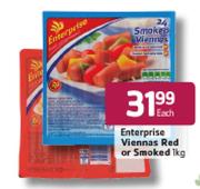 Enterprise Viennas Red Or Smoked-1kg Each
