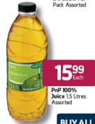 PnP 100% Juice 1.5Ltr Assorted-Each