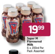 Super M Flavoured Milk-6x200ml Per Pack