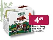 Bonnita Long Life Milk Full Cream-500ml