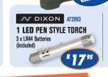 Dixon 1 LED Pen Style Torch-Each