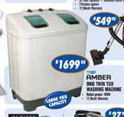 Amber Twin Tub Washing Machine-9kg