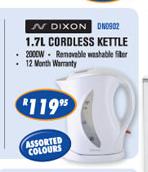 Dixon Cordless Kettle- 1.7L 