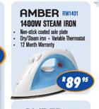 Amber 1400W Steam Iron 