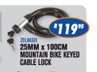 Mountain Bike Keyed Lock-25mmx100cm