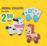 Animal Eraser Assorted Each