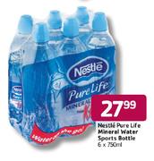 Nestle Pure Life Mineral Water Sports Bottle-6x750ml