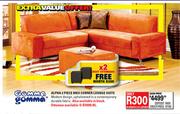 Gomma Gomma Alpha 2 Piece Mkii Corner Lounge Suite + Free x2 Roxy Ottomans