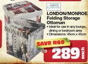 London/Monroe Folding Storage Ottoman Each
