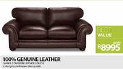 100% Genuine Leather Shaka 2 Division Leather Couch