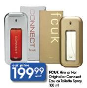 FCUK Him Or Her Original Or Connect Eau De Spray-100ml