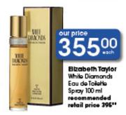 Elizabeth Taylor White Diamonds Eau De Toilette Spray-100ml