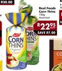 Real Foods Corn Thins Assorted-150gm Each