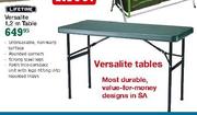 Lifetime Versalite 1,2m Table-Each