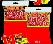 Ritebrand Peanuts & Raisins Salted Peanuts-450g Each 
