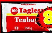Ritebrand Tagless Tea Bags 100's-250g