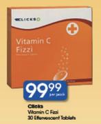 Clicks Vitamin C Fizzi Effervescent Tablets-30's Per Pack