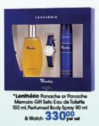 Lentheric Panache Or Panache Memairs Eau De Toilette-100ml,Parfumed Body Spray-90ml & Watch-Per Set