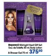 Beyonce Midnight Heat Eau De Toilette-30ml,Body Lotion & Shower Gel-75ml