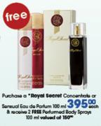 Royal Secret Concentrate Or Sensual Eau De Parfum-100ml Each